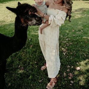 BohemianFloral Dress Lantern Sleeve Square Neck Maxi,similar- free people dahlia